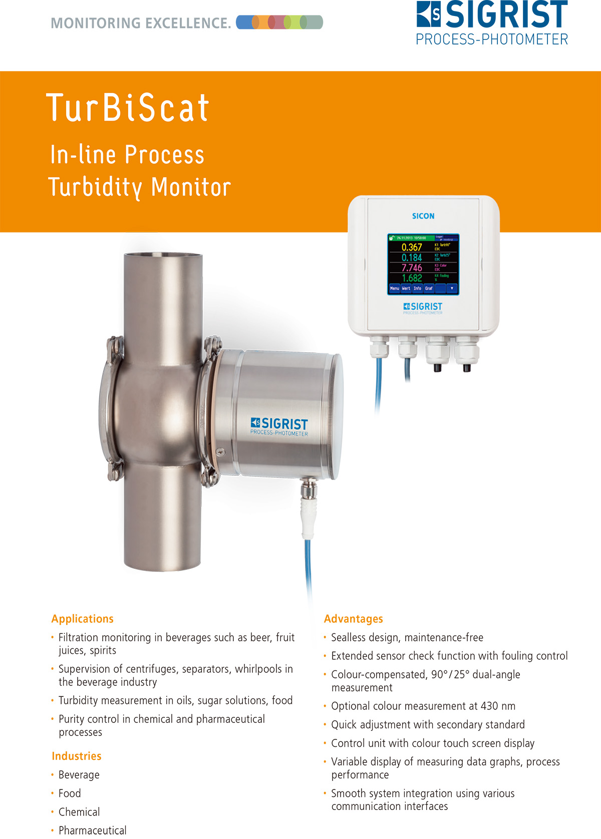 SIGRIST,浊度仪,在线色度计,粉尘监测仪,饮料啤酒食品浊度计,在线监测仪